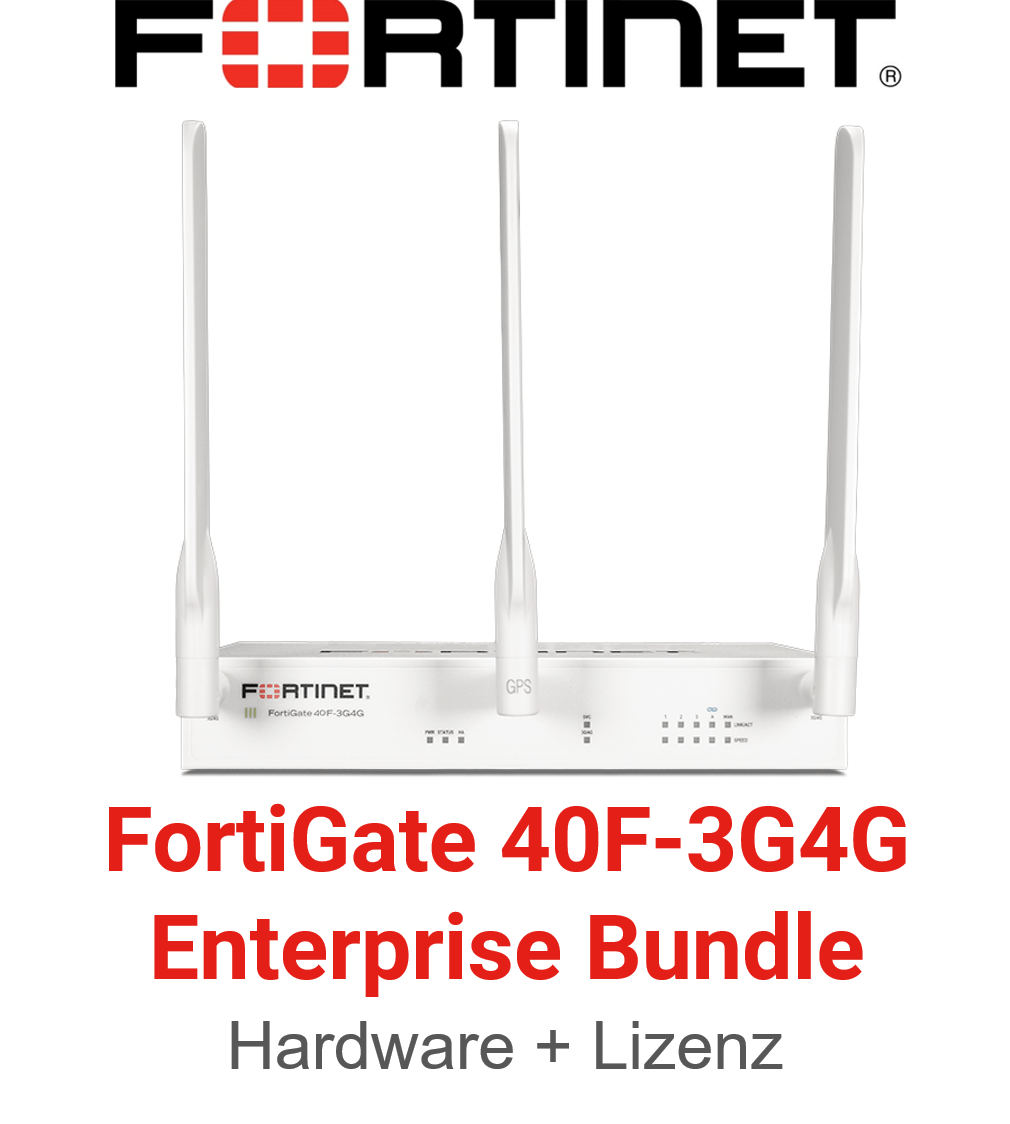 Fortinet FortiWiFi 40F 3G4G Firewall Hardware + Enterprise Protection Lizenz Vorderseite