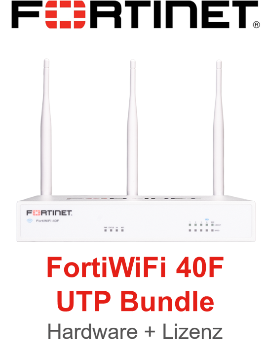 Fortinet FortiWiFi 40F Firewall Hardware + Unified Threat Protection (UTP) Vorderseite