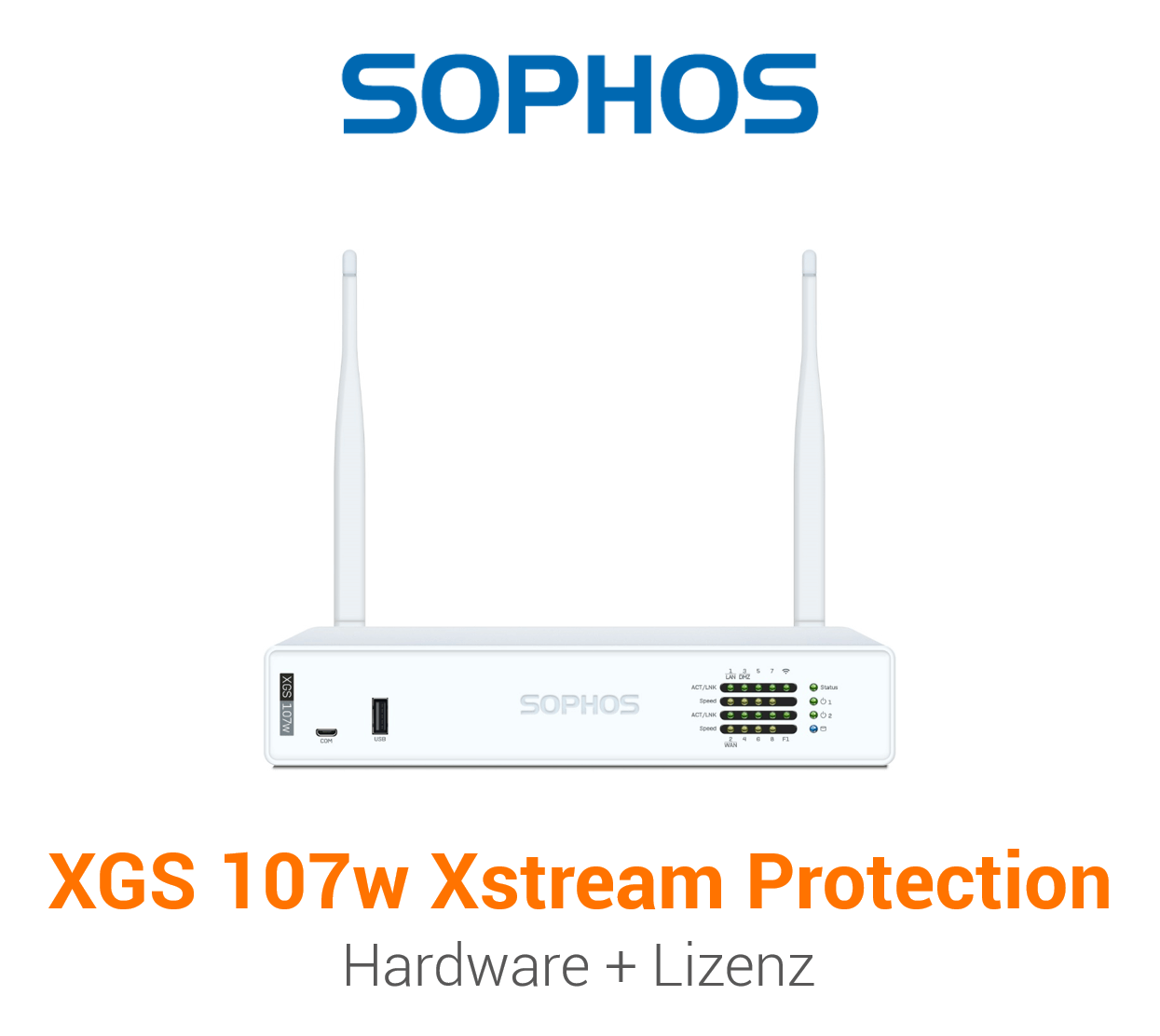 Sophos XGS 107w Firewall Hardware + Xstream Protection Lizenz Vorderseite