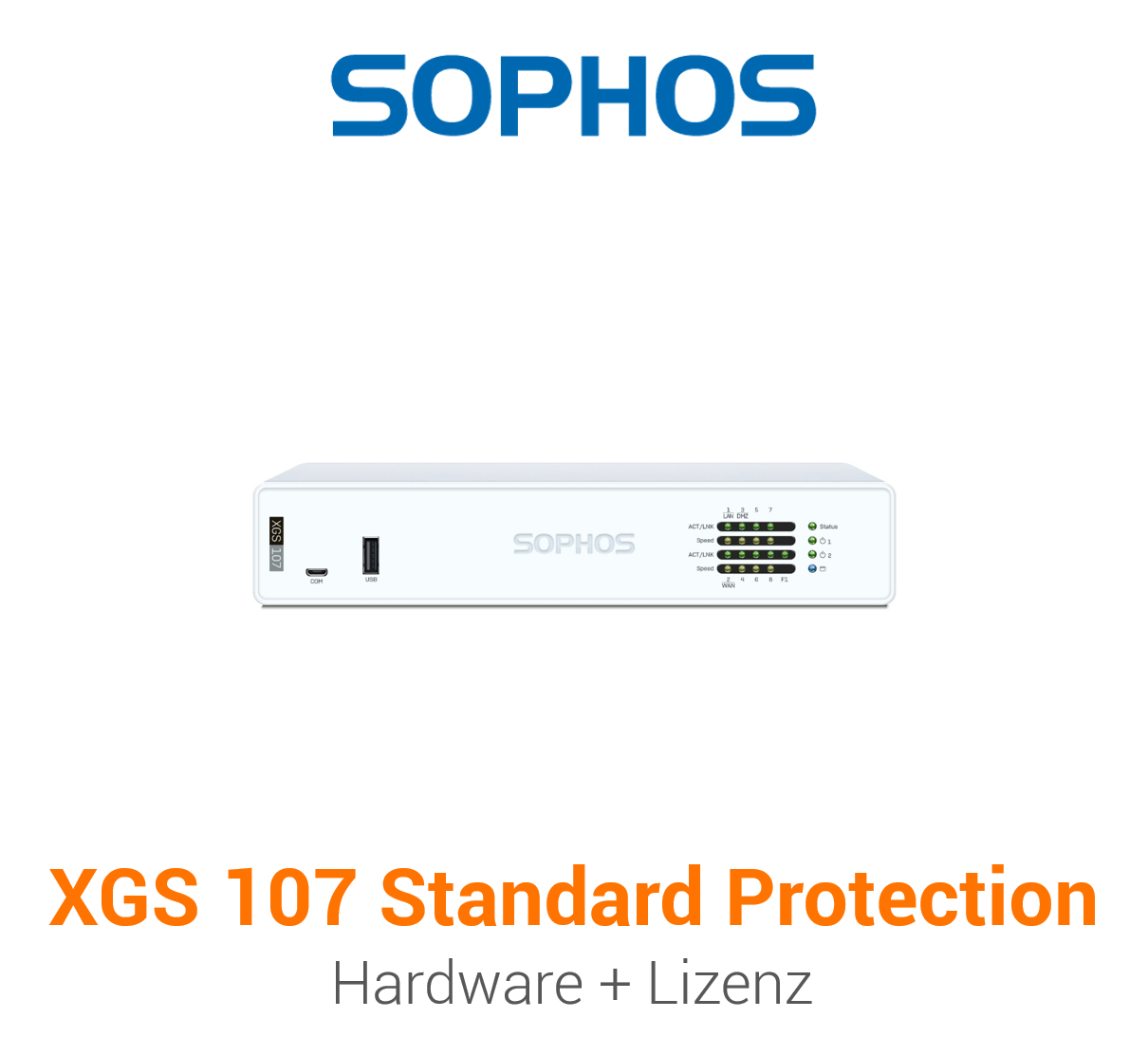 Sophos XGS 107 Firewall Hardware + Standard Protection Lizenz Vorderseite