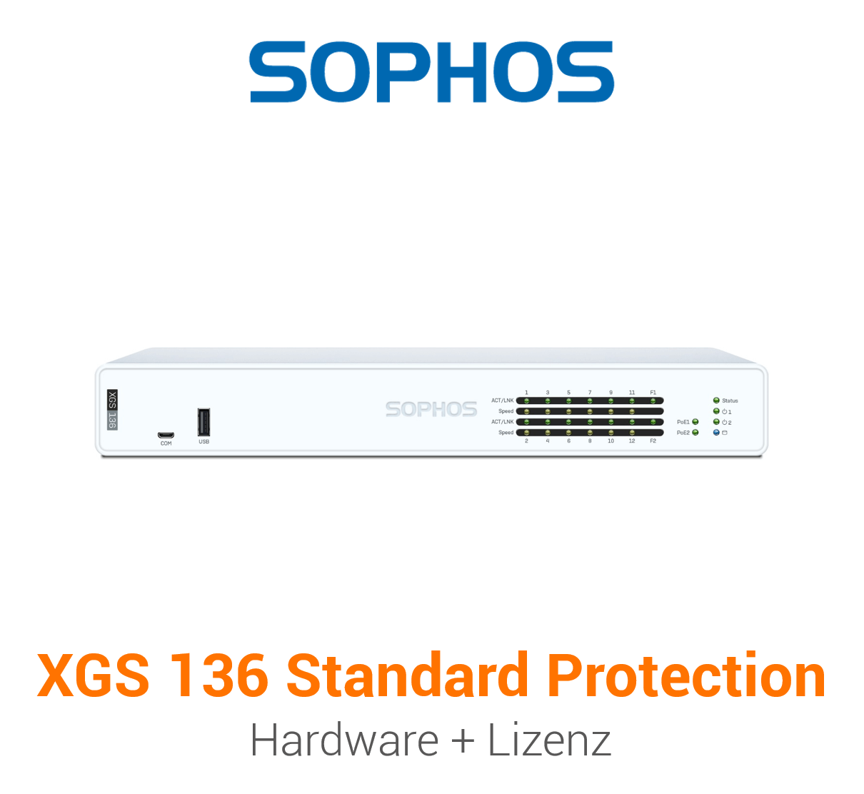 Sophos XGS 136 Firewall Hardware + Standard Protection Lizenz Vorderseite