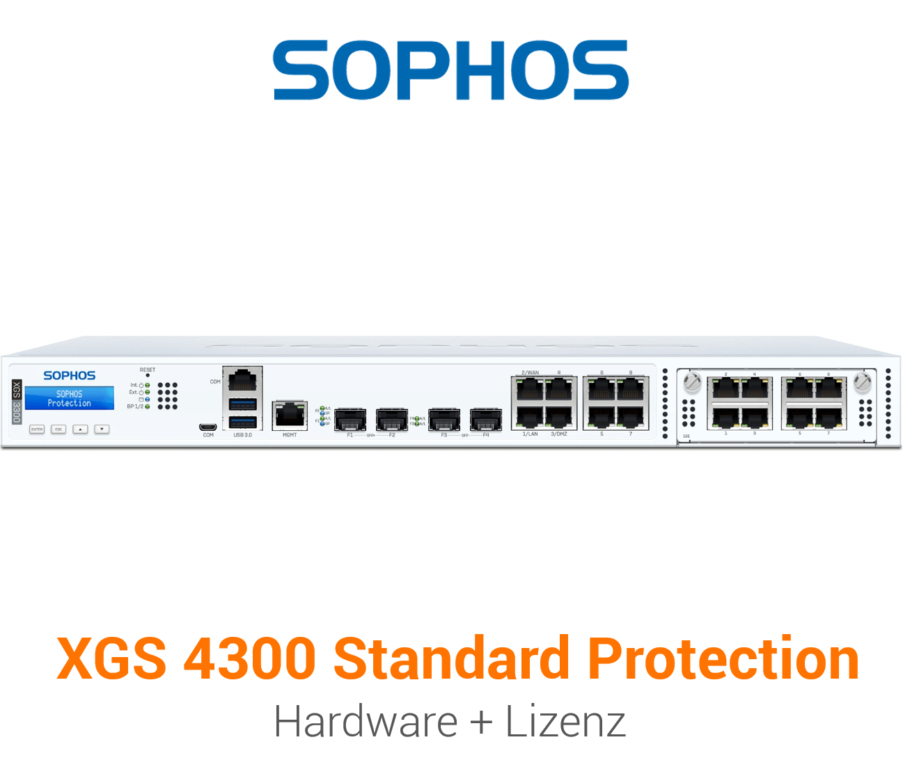 Sophos XGS 4300 Firewall Hardware + Standard Protection Lizenz Vorderseite