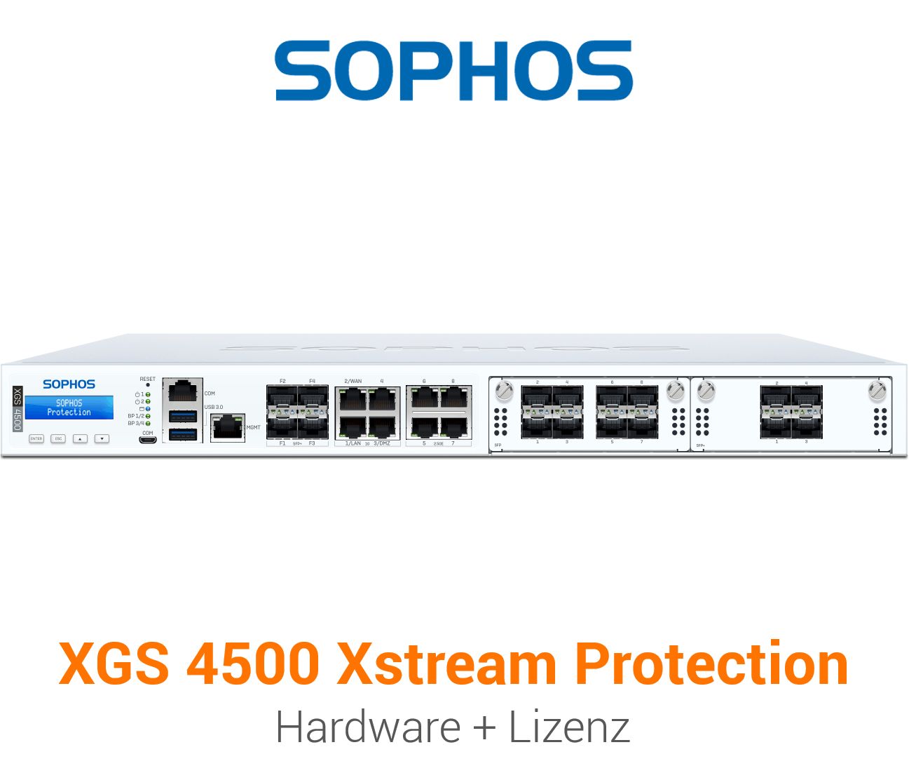 Sophos XGS 4500 Firewall Hardware + Xstream Protection Lizenz Vorderseite