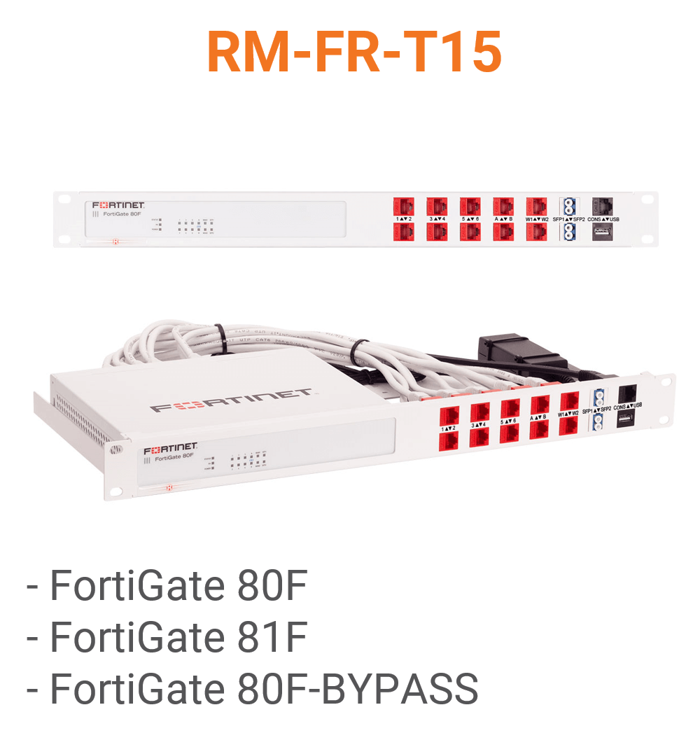 Rack Mount IT Kit für Fortinet FortiGate 80F/81F shielded/industrialized (End of Sale/Life)