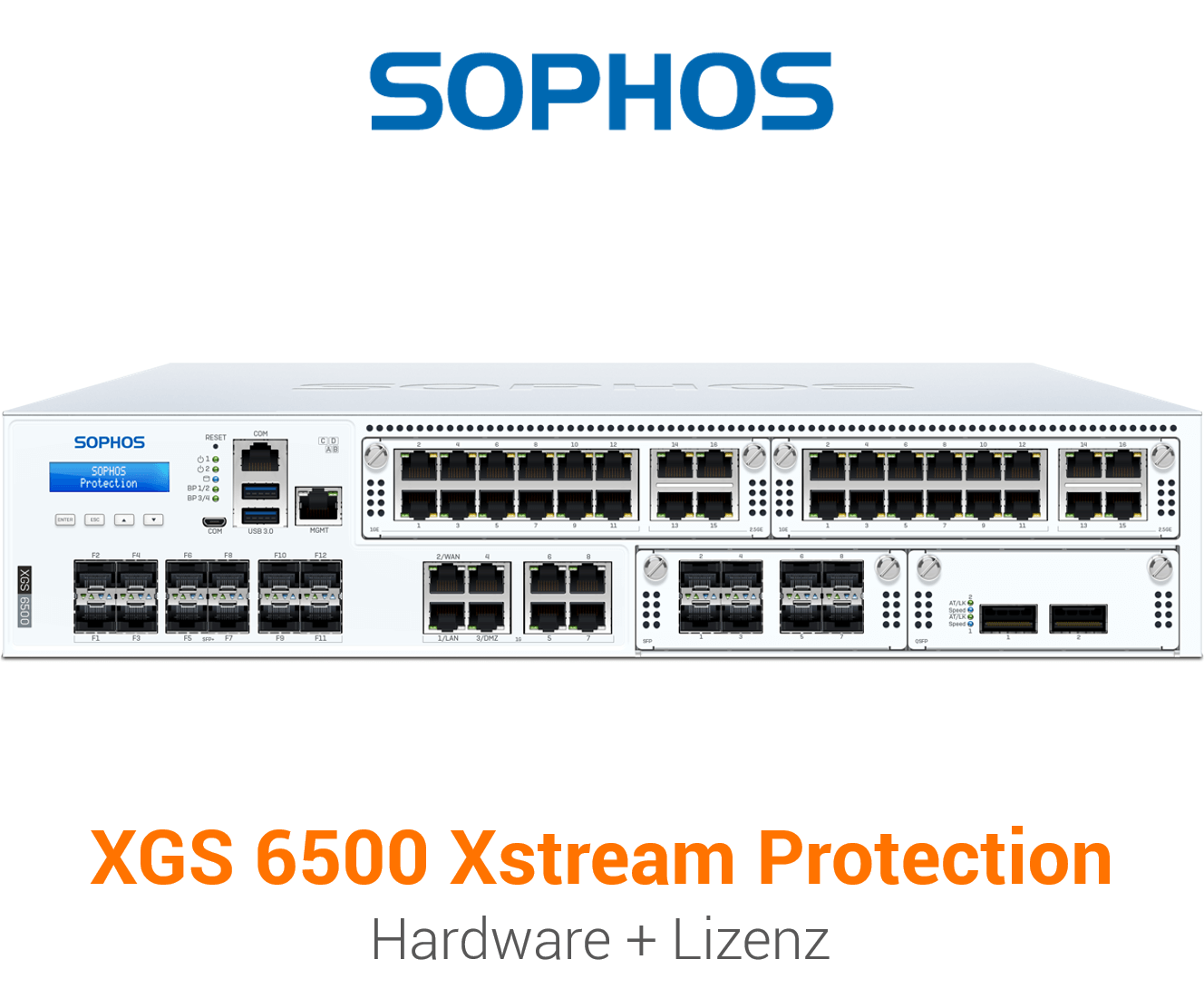 Sophos XGS 6500 Firewall Hardware + Xstream Protection Lizenz Vorderseite