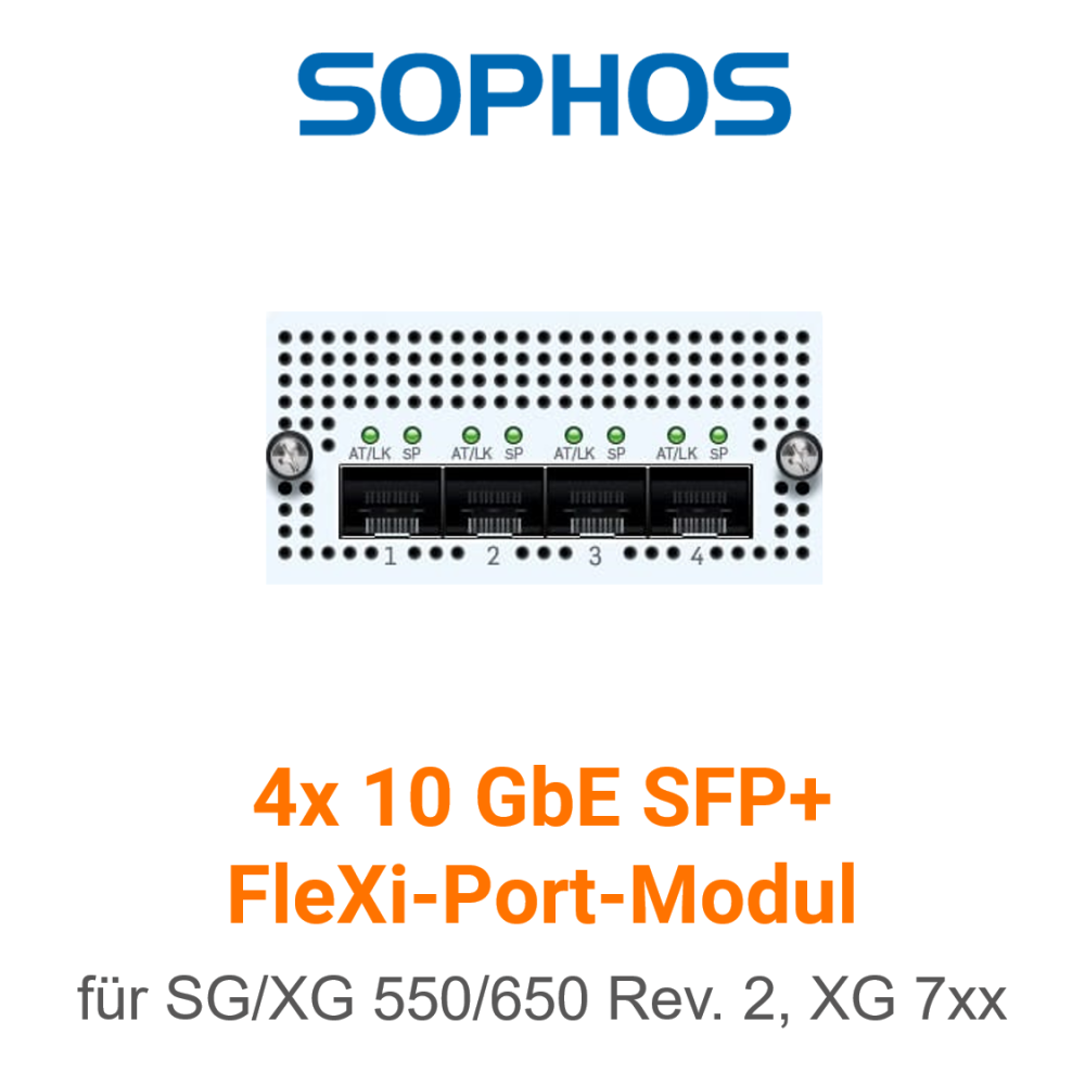 Sophos 4 port 10GbE SFP+ FleXi Port module