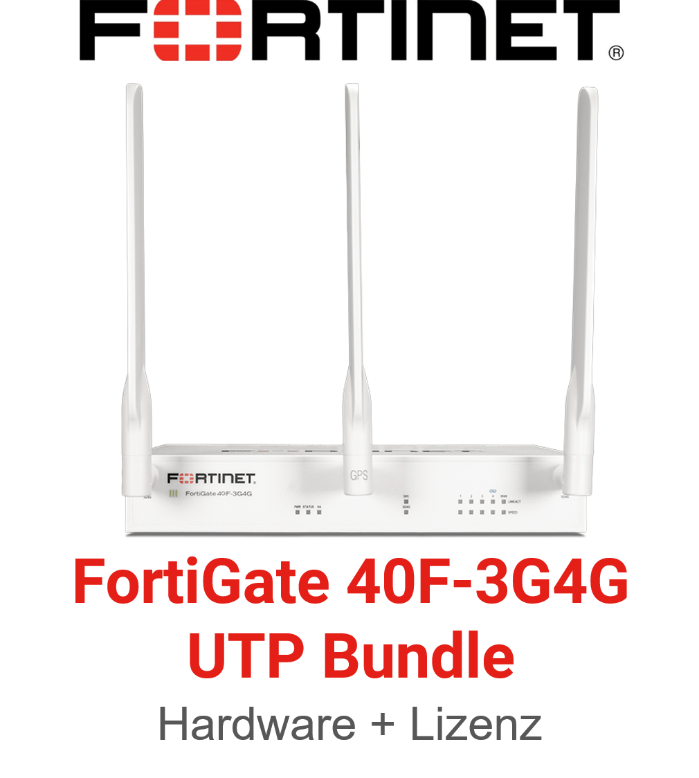 Fortinet FortiGate 40F 3G4G Firewall Hardware + Unified Threat Protection (UTP) Vorderseite