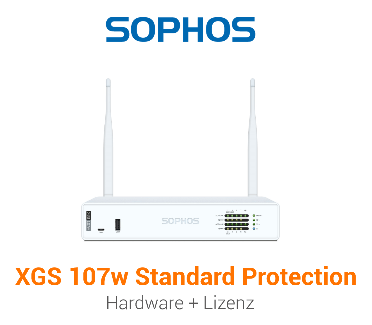 Sophos XGS 107w Firewall Hardware + Standard Protection Lizenz Vorderseite